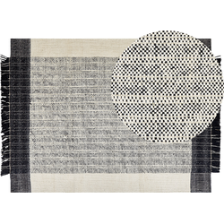 KETENLI - Modern vloerkleed - Gebroken wit - 160 x 230 cm - Wol
