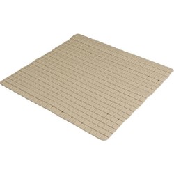 Urban Living Badkamer/douche anti slip mat - rubber - voor op de vloer - beige - 55 x 55 cm - Badmatjes