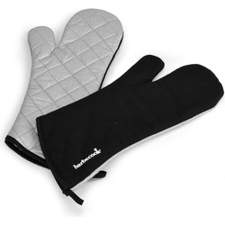 Paar lange handschoenen uit katoen en aluminiumisolatie zwart 40cm - Barbecook