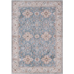 Vercai Rugs Fenix Collectie - Laagpolig Vloerkleed - Modern Tapijt met Vintage Ontwerp - Chenille - Lichtblauw - 120x180 cm