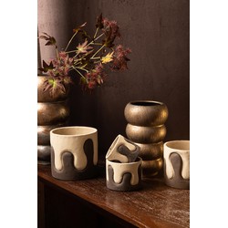 PTMD Bloempot Anashe - 19x19x34 cm - Keramiek - Brons