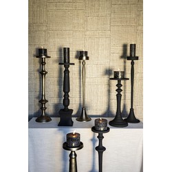 PTMD Yourney Kandelaar - 18 x 18 x 80 cm - Aluminium - Zwart