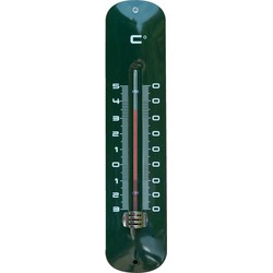 Muurthermometer metaal groen 30x6,5x1 cm - Nature