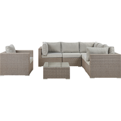 Beliani CONTARE - Loungeset-Grijs-PE rotan