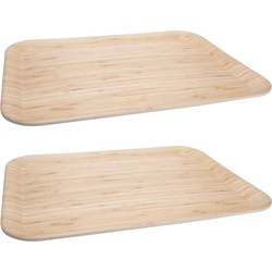 2x Stuks houten dienblad 43,5 x 32,3 cm - Dienbladen