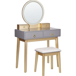 FEDRY - Kaptafel - Grijs/Goud - MDF