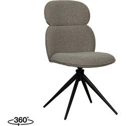 LABEL51 Eetkamerstoel Finn - Truffel grijs - Boucle - Black Frame