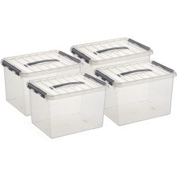 Set van 6x stuks kunststof opbergbakken 22 liter 40 x 30 x 26 cm - Opbergbox