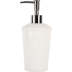 Clayre & Eef Zeepdispenser 325 ml Wit Keramiek Zeeppompje