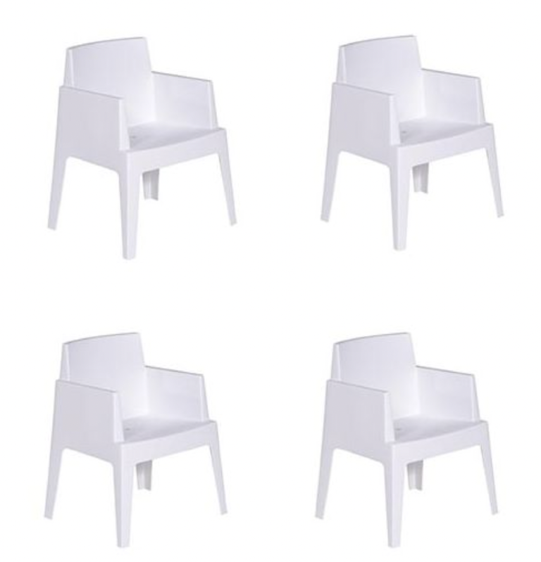 Box Tuinstoel Wit 4 stuks - 