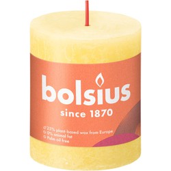 Rustiek stompkaars shine 80/68 sunny yellow - Bolsius