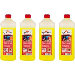 Brandpasta fles - 4x - 1 liter - Brandgel - Aanmaak gel BBQ/Barbeque - BBQ aanmaakvloeistoffen
