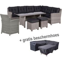 Garden Impressions Jaru lounge dining set 6-delig rechts - incl beschermhoes