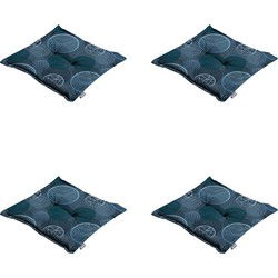 Madison -  Zitkussen Circle blue - Ca. 50x50 cm - Set van 4