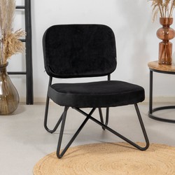 Velvet fauteuil Julia zwart
