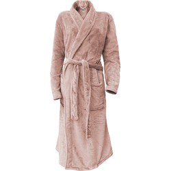 LINNICK Flanel Fleece Badjas Uni - light pink - XL