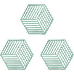 Krumble Pannenonderzetter Hexagon - Groen - Set van 3