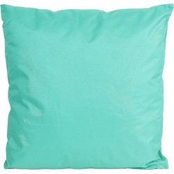 1x Buiten/woonkamer/slaapkamer kussens in het aqua blauw/groen 45 x 45 cm - Sierkussens