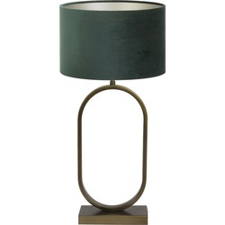 Tafellamp Jamiri/Velours - Ant, Brons/Donkergroen - Ø30x67cm