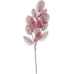 Cosy & Trendy Kunsttak - Varen - rood - glitter - 64 cm - kunststof - Kunstbloemen