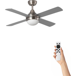 Plafondventilator Armin met verlichting - Ø110cm - 6 snelheden- Afstandsbediening - Zilver