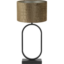 Tafellamp Jamiri/Praya - Zwart/Bruin - Ø30x67cm