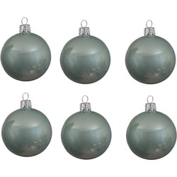 Decoris kerstballen - 6x st - mintgroen - D8 cm - glas - Kerstbal