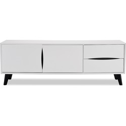 24Designs Lyon TV-meubel - B160 X D40 X H55 Cm - MDF - Wit
