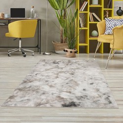 Cane Hoogpolig Beige vloerkleed - Fluffy Tie Dye Look - 200 X 290 CM