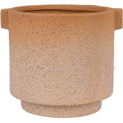 Flower pot - Flower pot in ceramic, burned orange, round, Ø13x13 cm