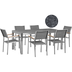GROSSETO  - Tuinset met 6 stoelen- Grijs/Grijs - Donkergrijs