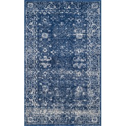 Safavieh Transitional Indoor Woven Area Rug, Evoke Collection, EVK270, in Navy & Ivory, 122 X 183 cm