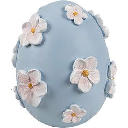 Clayre & Eef Decoratie Beeld Ei Blauw Kunststof