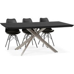WALABY design eettafel 200x100x755 cm Zwart