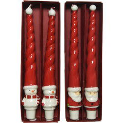 Kaars wax l27b8h4cm rood a2 2st