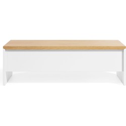 Kave Home - Abilen wandplank in eiken fineer en wit gelakt 110 x 60 cm FSC 100%