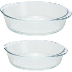 Glazen ovenschalen set van 2x stuks - 21 cm en 26 cm - Ovenschalen