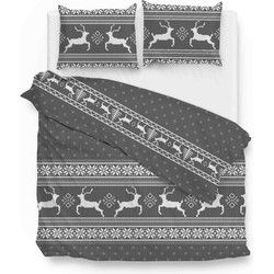 Zo Home Dekbedovertrek Flanel Olsson - dark grey 200x200/220cm