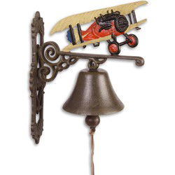 A PAIR OF CAST IRON AIRPLANE BELLS