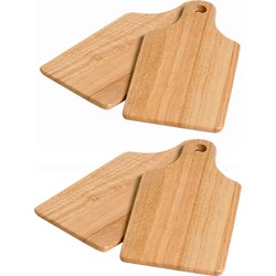 Set van 4x stuks snijplanken/serveerplanken/broodplanken van hout 28 x 14 cm - Snijplanken