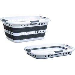 5Five Wasmand opvouwbaar - 2x - kunststof - 45L - 62 x 45 x 27 cm - Wasmanden