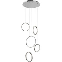 Highlight Olympia Oval Videlamp - 5 Dimbare Ledringen - Hanglamp - LED - Zilver