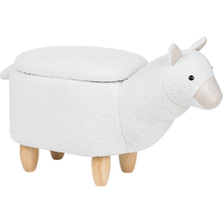 Beliani ALPACA - Dierenhocker-Wit-Polyester, Katoen