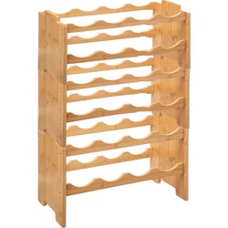 3x Stuks stapelbare bamboe fles/wijnrekken voor 8 flessen 46 x 24,5 x 29,5 cm - Wijnrekken