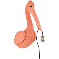 Light & Living - wandlamp - Pelican - roze - kunststof - dierenlamp - E27 - 3129179