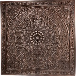 PTMD Restin Brown MDF antique carved wall panel rect