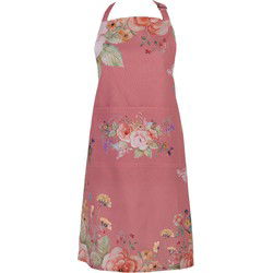 Clayre & Eef Keukenschort Roze Katoen Bloemen
