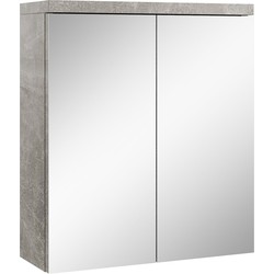 Badplaats Spiegelkast Toledo 60 x 20 x 60 cm - Beton Grijs - Badkamerkast Badkamer