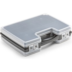 PlasticForte Opbergkoffer - 22-vaks - zwart - 28 x 21 x 6 cm - Opbergbox