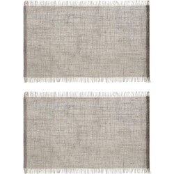 Set van 6x stuks placemats uni grijs jute 45 x 30 cm - Placemats